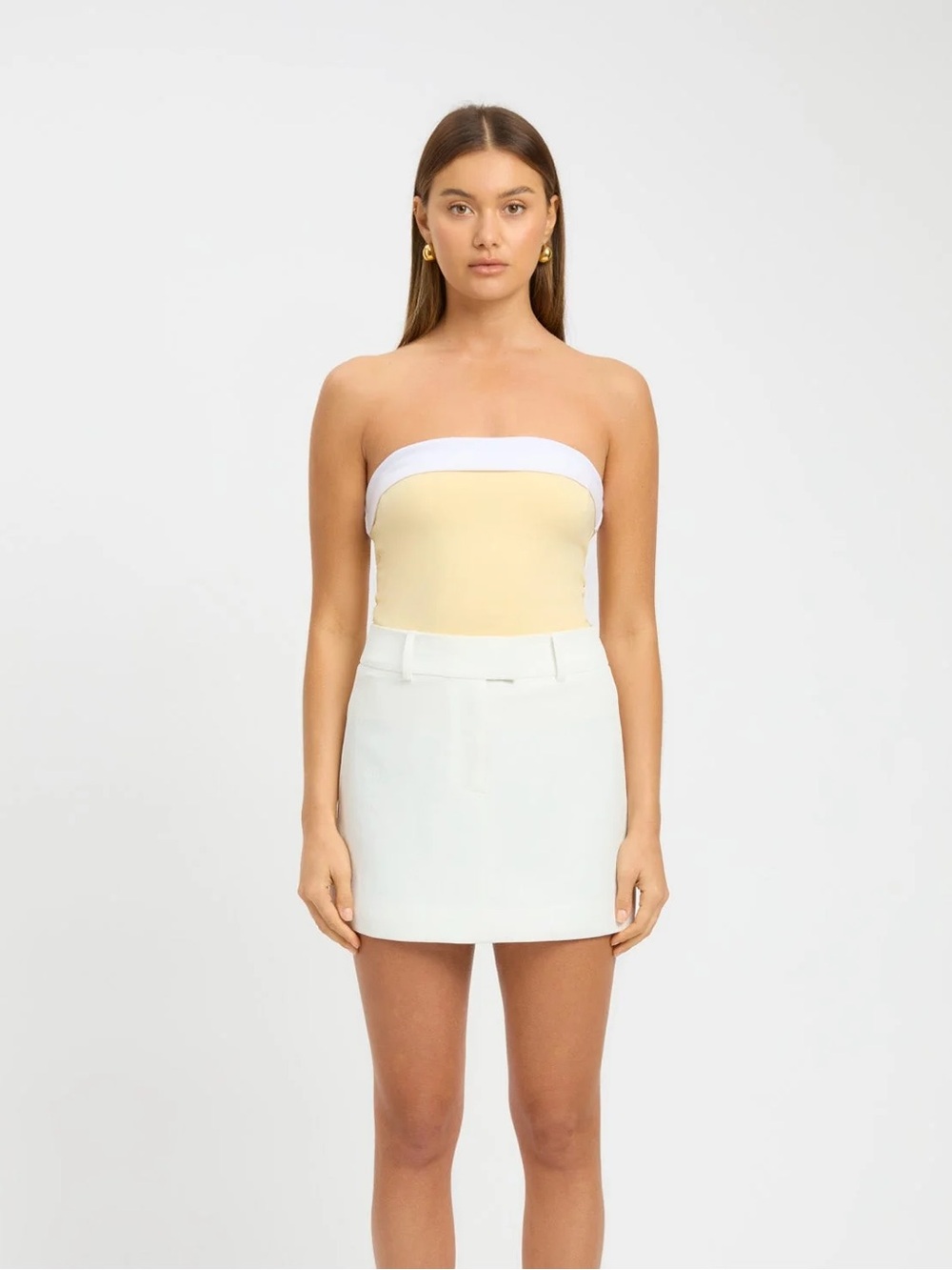 Kookai Butter Yellow Strapless Top